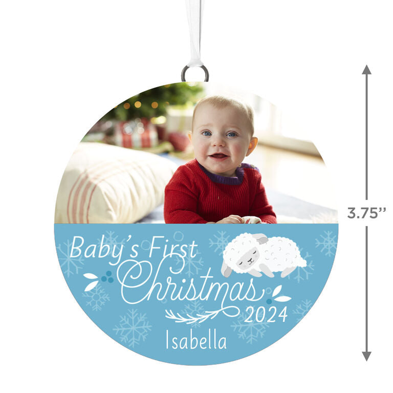 Hallmark Baby's First Christmas Personalized Text And Horizontal Photo Ceramic Ornament
