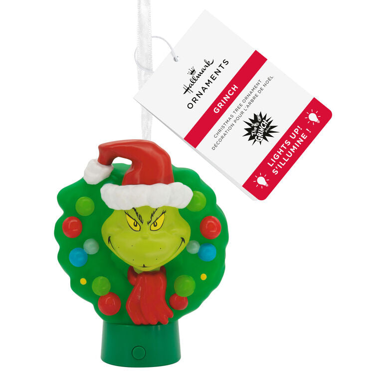 Dr. Seuss's How The Grinch Stole Christmas!™ Grinch In Wreath Hallmark Ornament With Light
