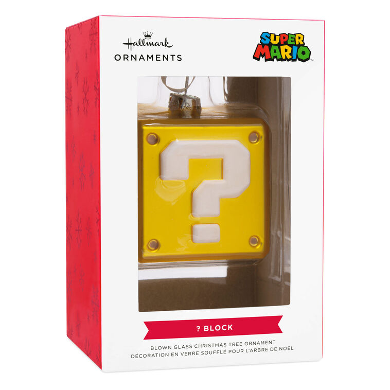 Nintendo Super Mario™ Question Block Blown Glass Hallmark Ornament