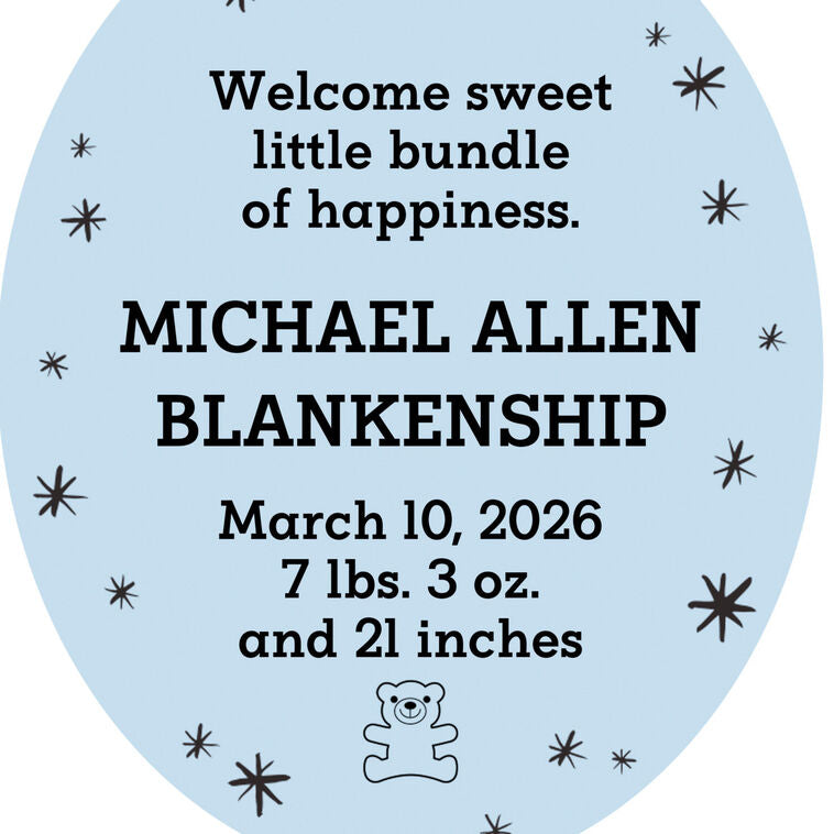 Hallmark Vertical Oval Metal Personalized Ornament, Custom Text