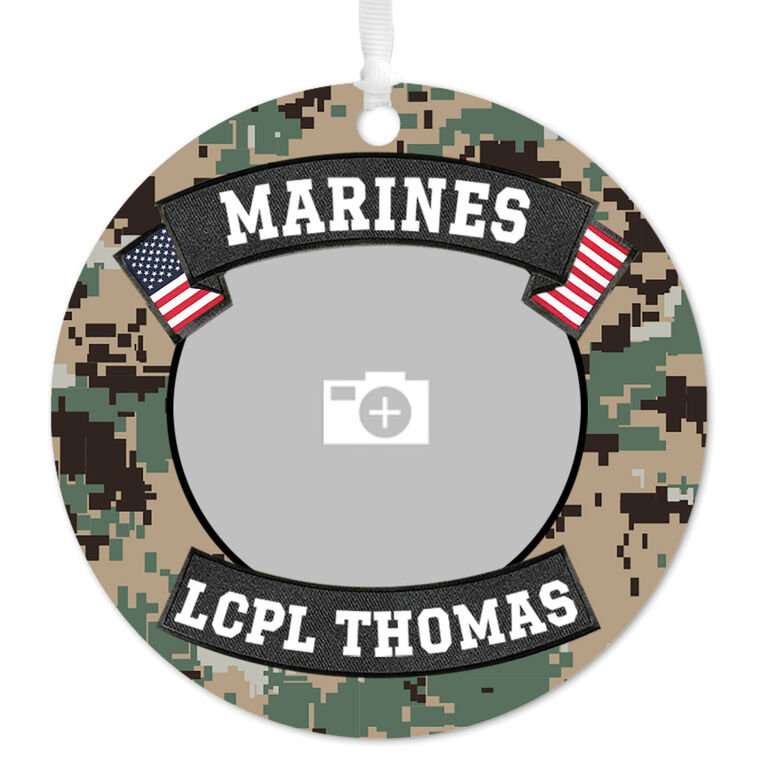 Hallmark Marines Metal Personalized Ornament, Custom Photo And Text