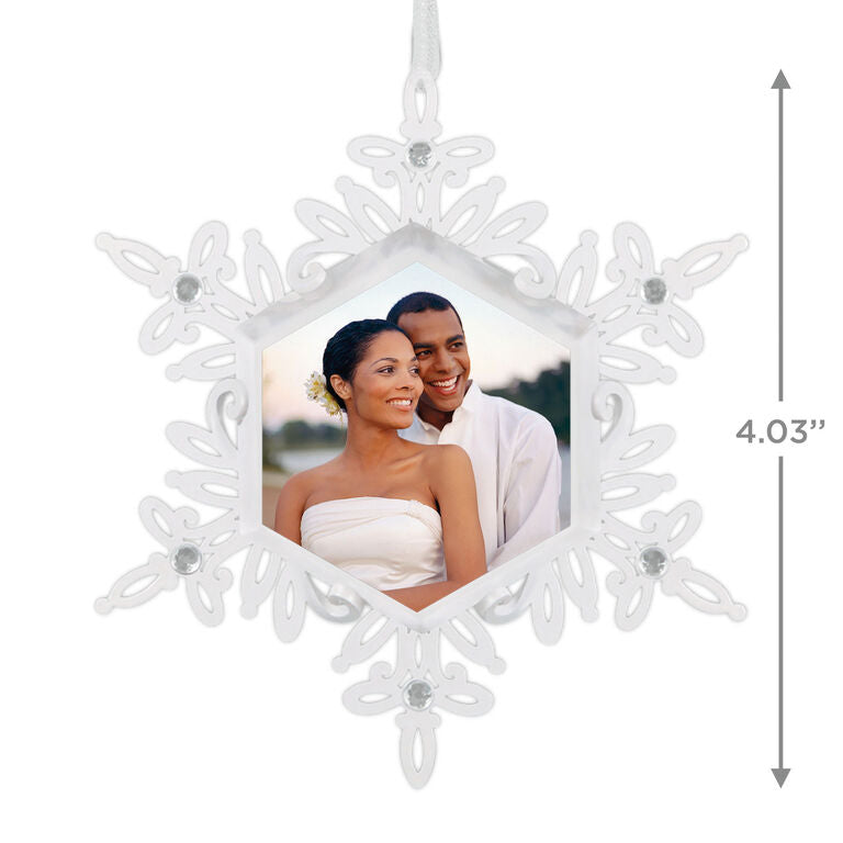 Hallmark Sparkling Snowflake Photo Personalized Metal Ornament