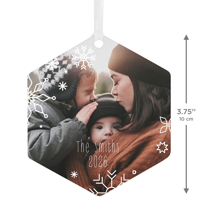 Hallmark Snowflakes Metal Personalized Ornament, Custom Photo And Text