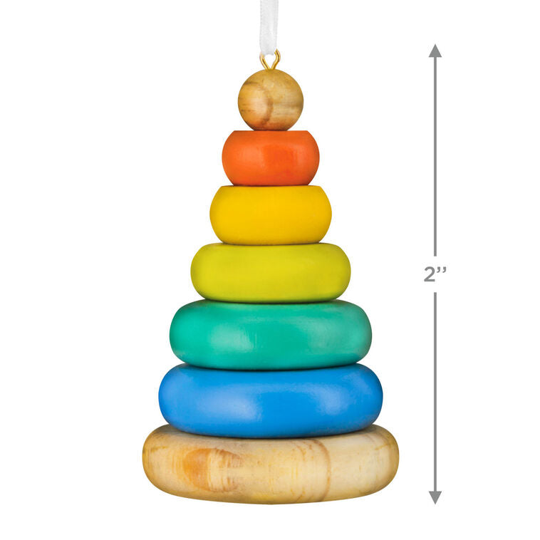 Stacking Rings Baby Toy Wood Hallmark Ornament