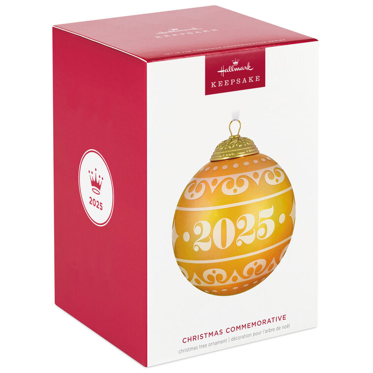 Hallmark Christmas Commemorative 2025 Ball Glass Ornament