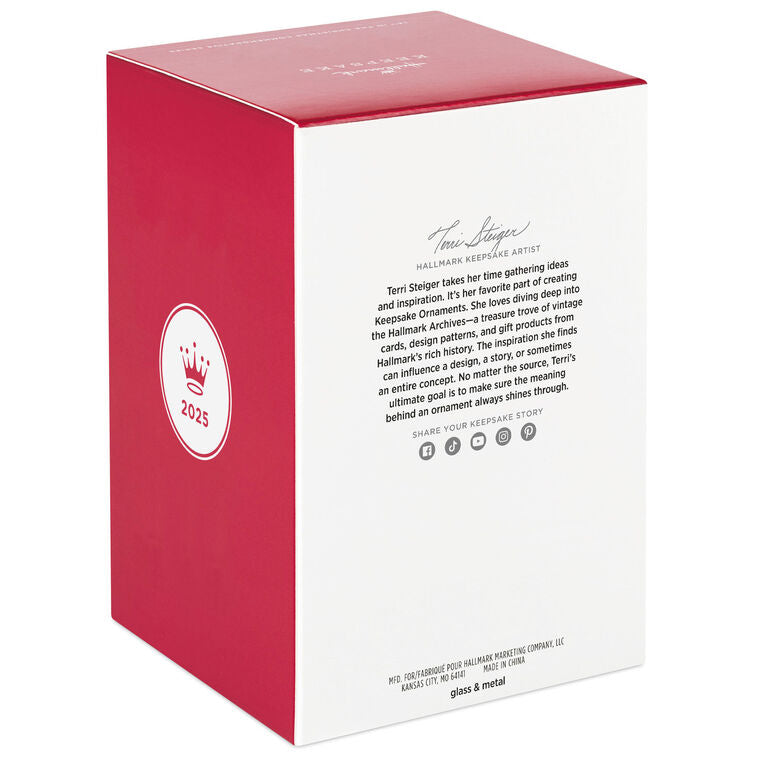 Hallmark Christmas Commemorative 2025 Ball Glass Ornament