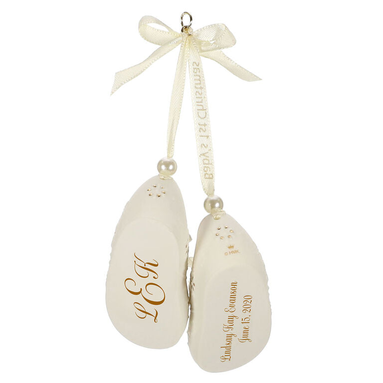  Baby's First Christmas Monogram Booties Porcelain Personalized Ornament