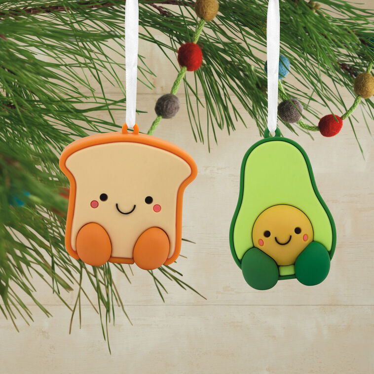  Better Together Avocado And Toast Magnetic Hallmark Ornaments, Set Of 2