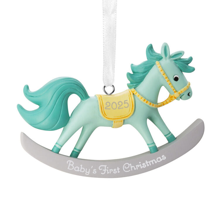 Baby Boy's First Christmas Rocking Horse 2025 Hallmark Ornament