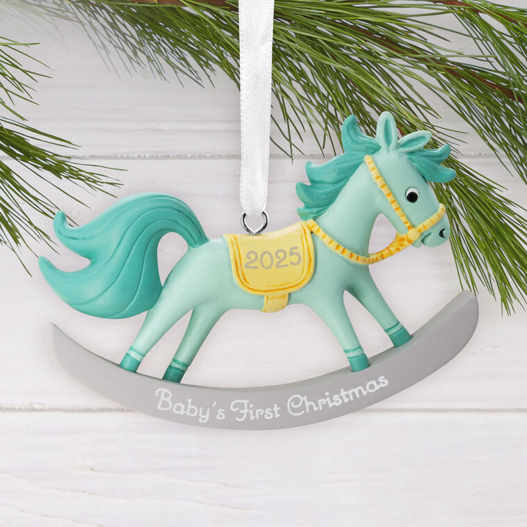  Baby Boy's First Christmas Rocking Horse 2025 Hallmark Ornament