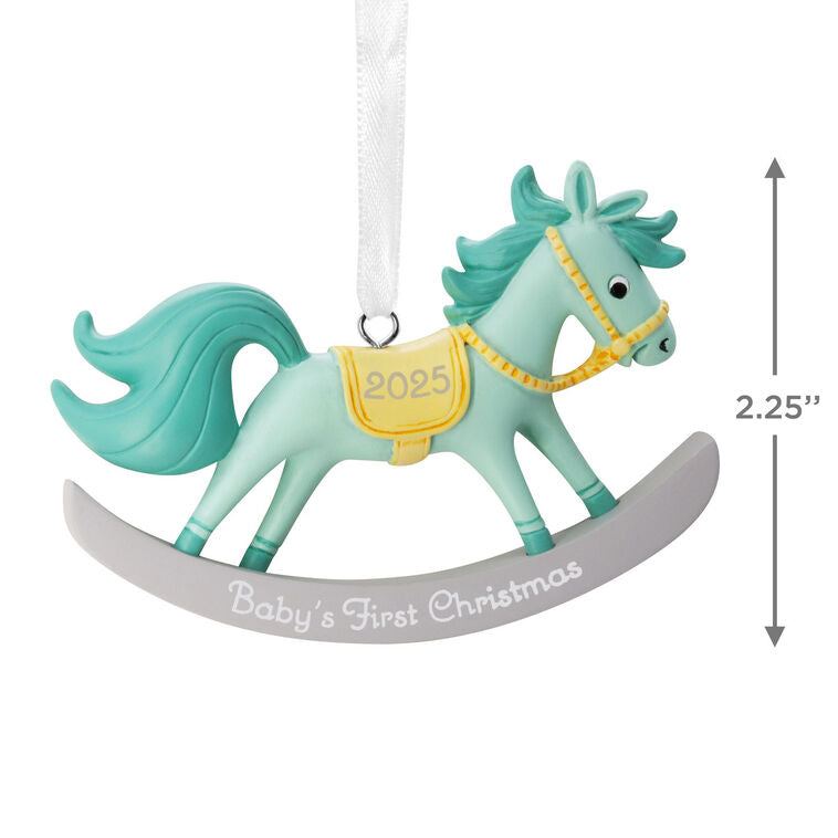  Baby Boy's First Christmas Rocking Horse 2025 Hallmark Ornament