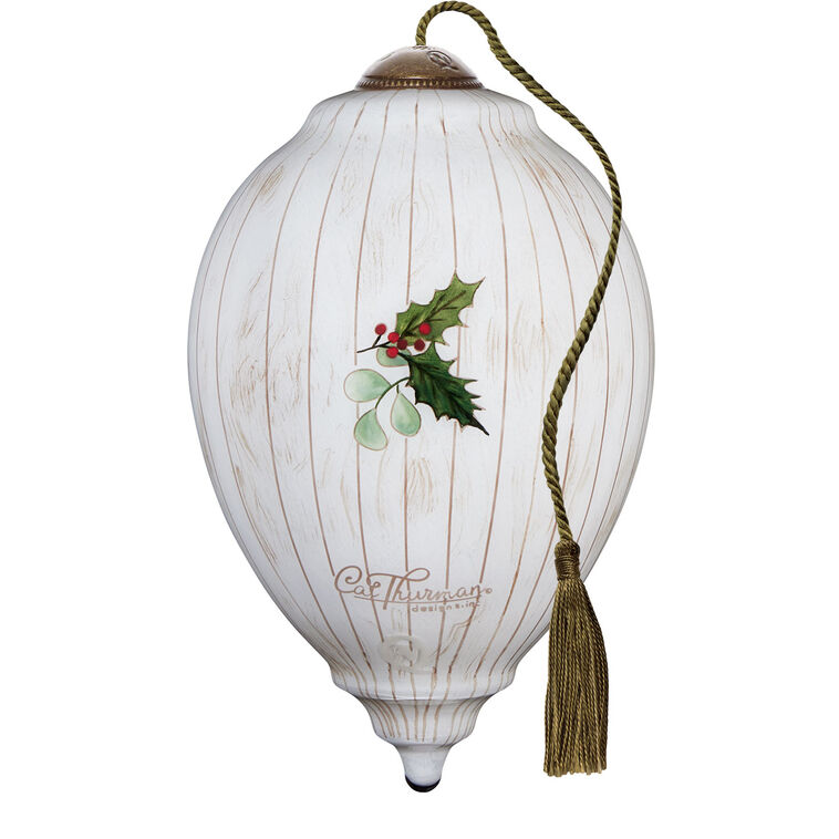  Ne'Qwa Art Happy Holly-Days To You Cardinals Glass Christmas Ornament