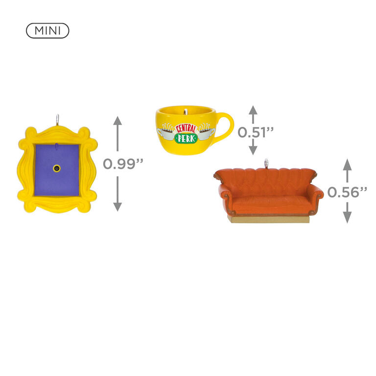 Hallmark Mini Friends Coffee Cup, Frame And Couch Ornaments, Set Of 3