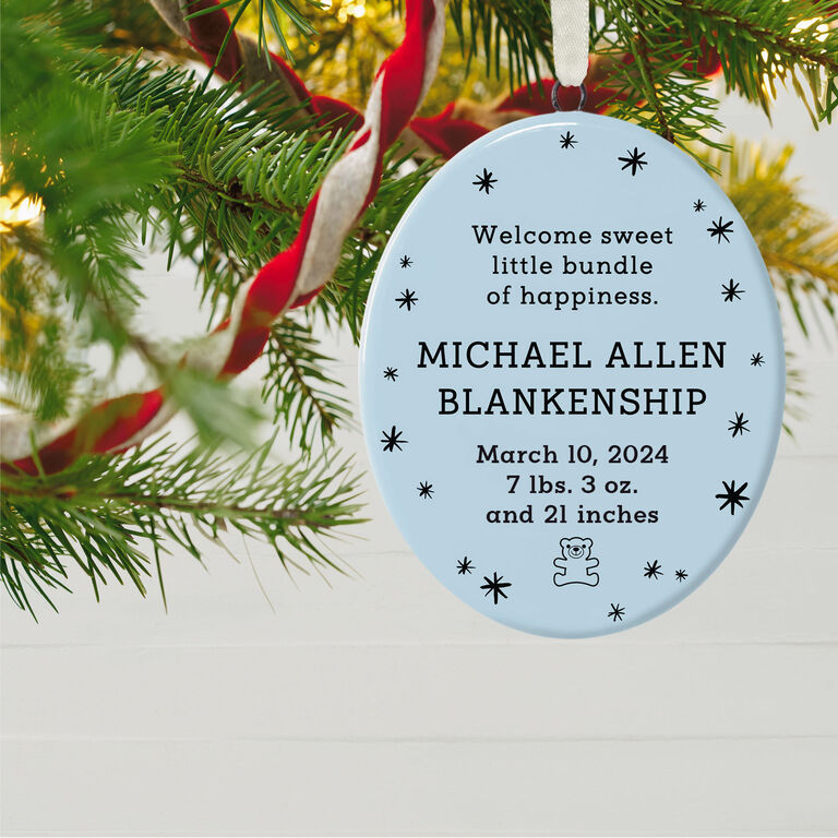 Hallmark Ceramic Personalized Ornament—Vertical Oval