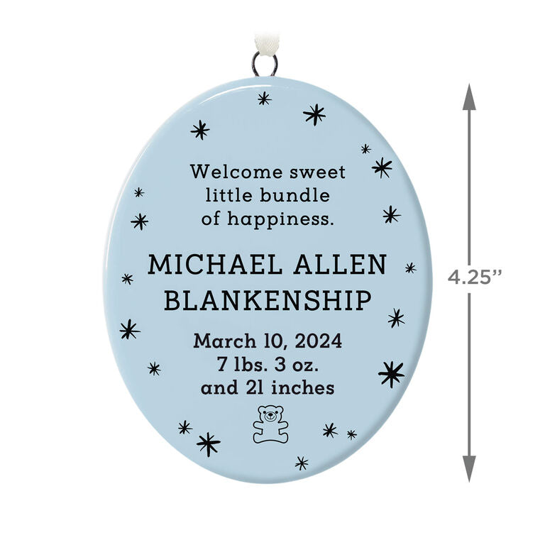 Hallmark Ceramic Personalized Ornament—Vertical Oval