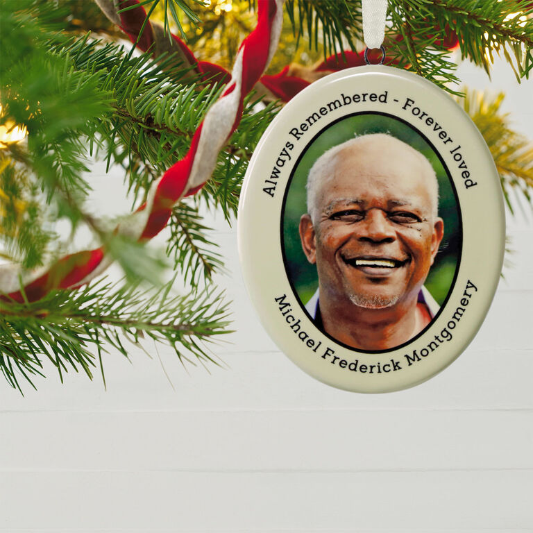 Hallmark Ceramic Text And Photo Ornament—Vertical Oval