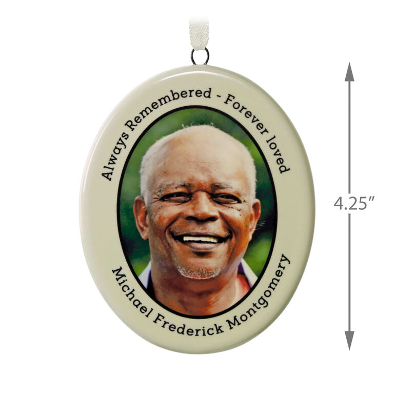 Hallmark Ceramic Text And Photo Ornament—Vertical Oval