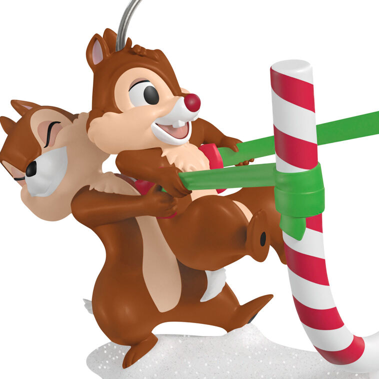 Hallmark Disney Chip And Dale Candy Cane Catapult Ornament
