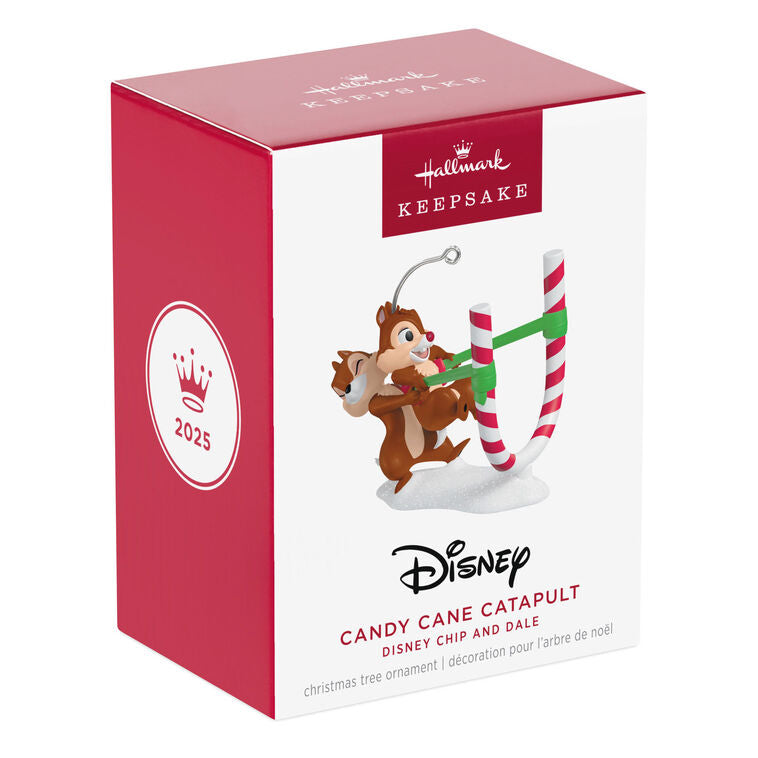 Hallmark Disney Chip And Dale Candy Cane Catapult Ornament