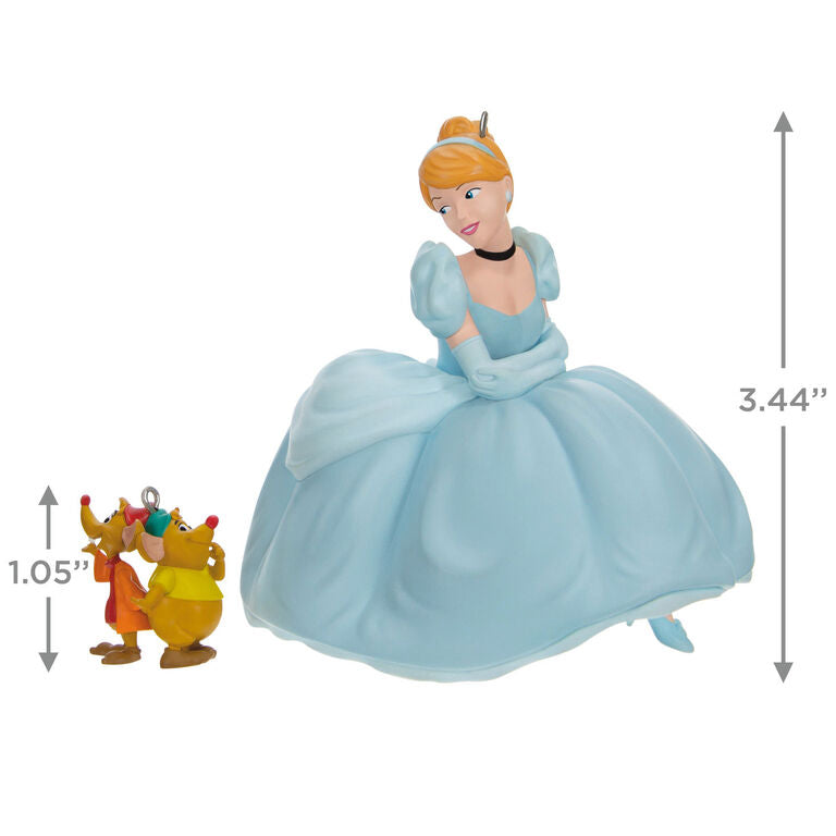 Hallmark Disney Cinderella Jaq And Gus Love Cinderelly Christmas Ornaments, Set Of 2