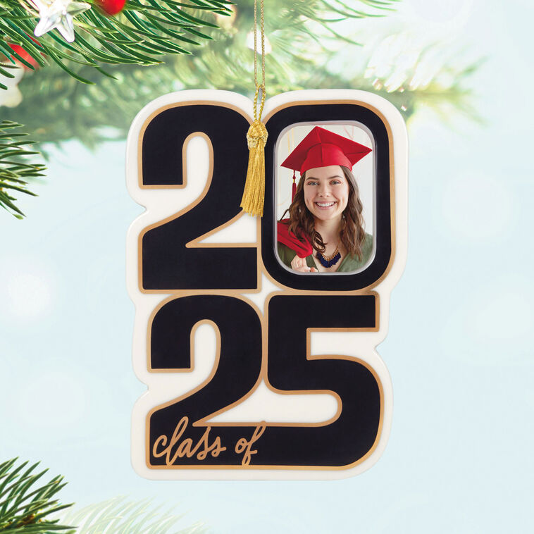 Hallmark Class Of 2025 Porcelain Personalized Ornament, Custom Photo