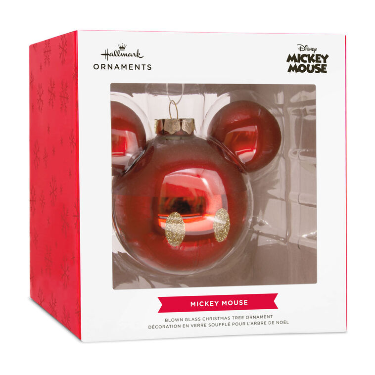  Disney Mickey Mouse Ears Icon Blown Glass Hallmark Ornament