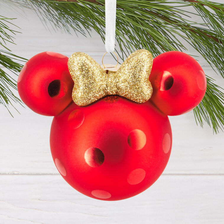  Disney Minnie Mouse Ears Icon Blown Glass Hallmark Ornament