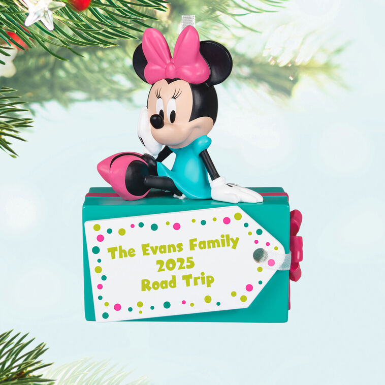 Hallmark Disney Minnie Mouse Christmas Present Personalized Ornament, Custom Text