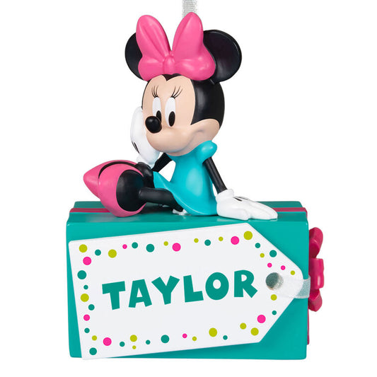 Hallmark Disney Minnie Mouse Christmas Present Personalized Ornament, Custom Text