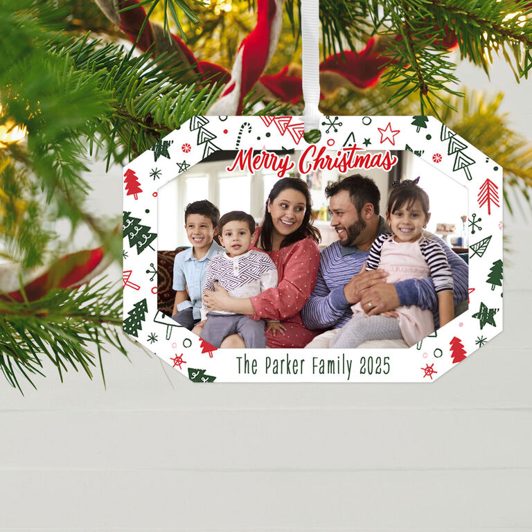 Hallmark Festive Fun Personalized Text And Photo Metal Ornament