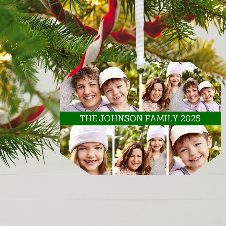 Hallmark Five-Photo Personalized Text And Photo Metal Ornament