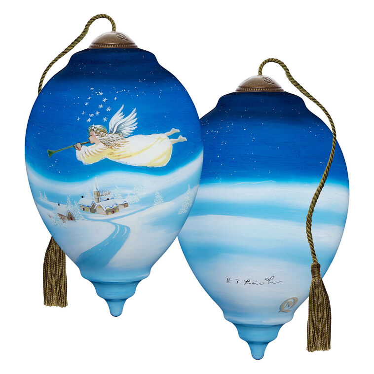  Ne'Qwa Art Tidings Of Comfort And Joy Angel Glass Christmas Ornament