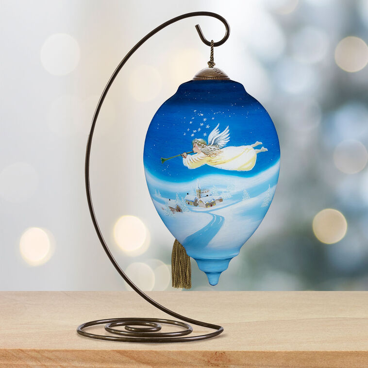  Ne'Qwa Art Tidings Of Comfort And Joy Angel Glass Christmas Ornament
