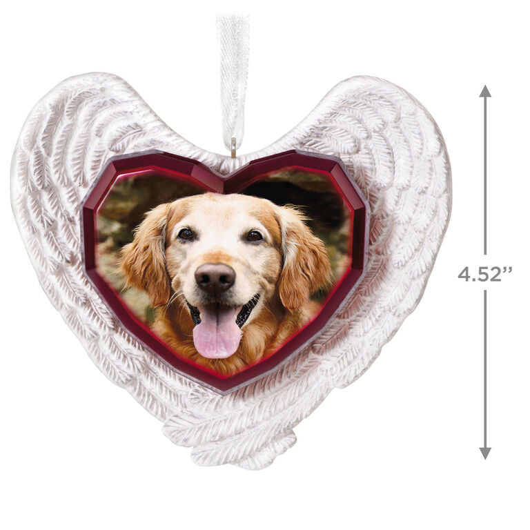 Hallmark Forever Loved Memorial Heart And Angel Wings Photo Personalized Ornament