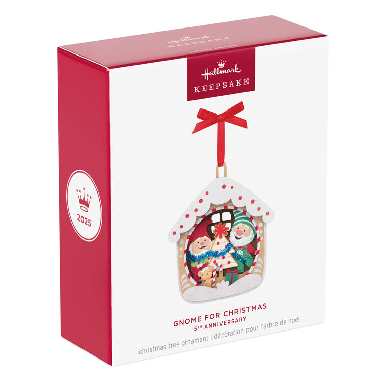 Hallmark 5th Anniversary Gnome For Christmas Papercraft Ornament