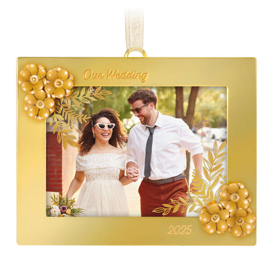 Hallmark Our Wedding 2025 Metal Personalized Ornament, Custom Photo