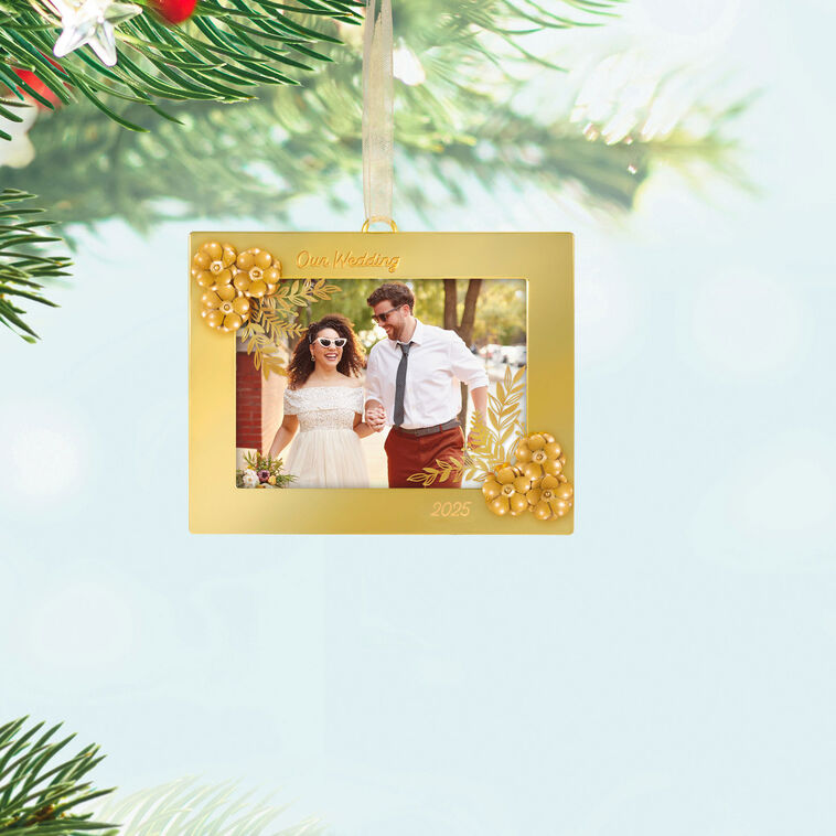 Hallmark Our Wedding 2025 Metal Personalized Ornament, Custom Photo