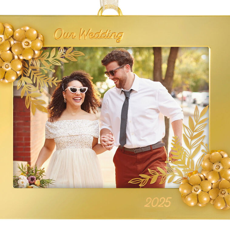 Hallmark Our Wedding 2025 Metal Personalized Ornament, Custom Photo
