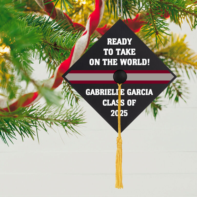 Hallmark Graduation Cap Text Personalized Ornament