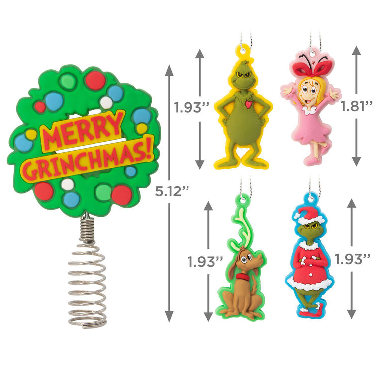  Mini Dr. Seuss's How The Grinch Stole Christmas!™ Hallmark Tree Topper And Ornaments, Set Of 5