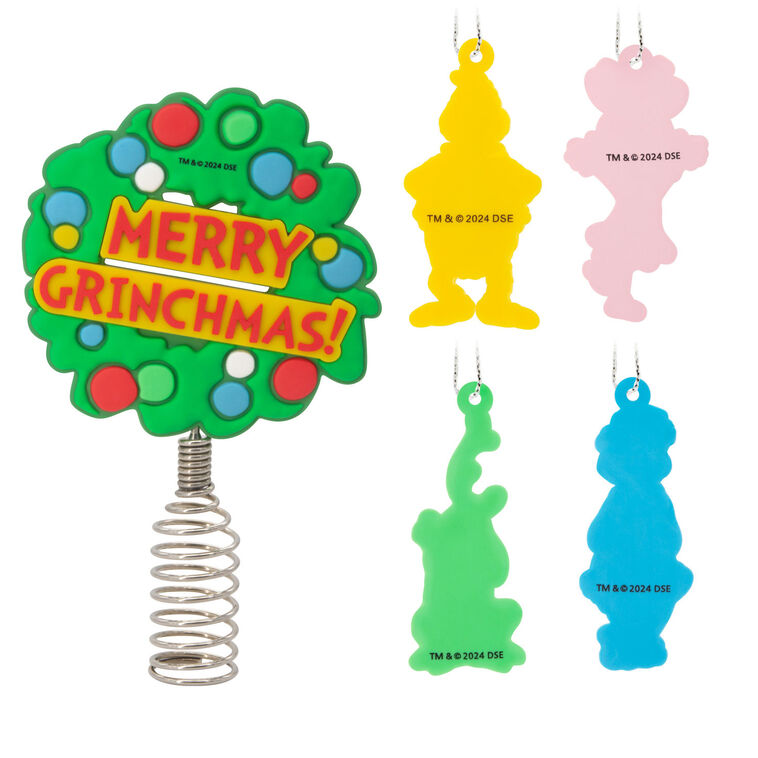  Mini Dr. Seuss's How The Grinch Stole Christmas!™ Hallmark Tree Topper And Ornaments, Set Of 5