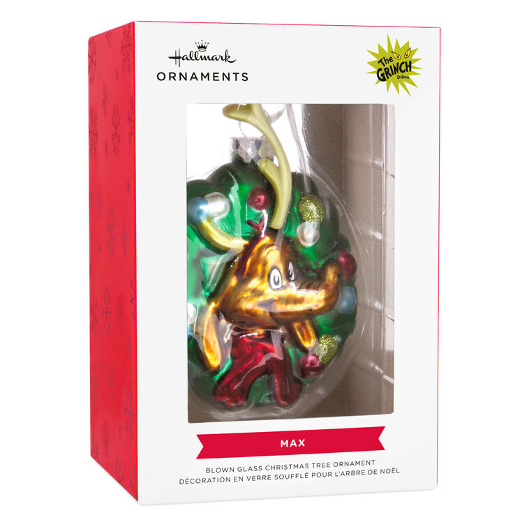 Dr. Seuss's How The Grinch Stole Christmas!™ Max In Wreath Blown Glass Hallmark Ornament