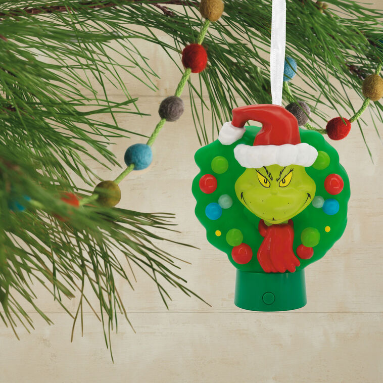  Dr. Seuss's How The Grinch Stole Christmas!™ Grinch In Wreath Hallmark Ornament With Light
