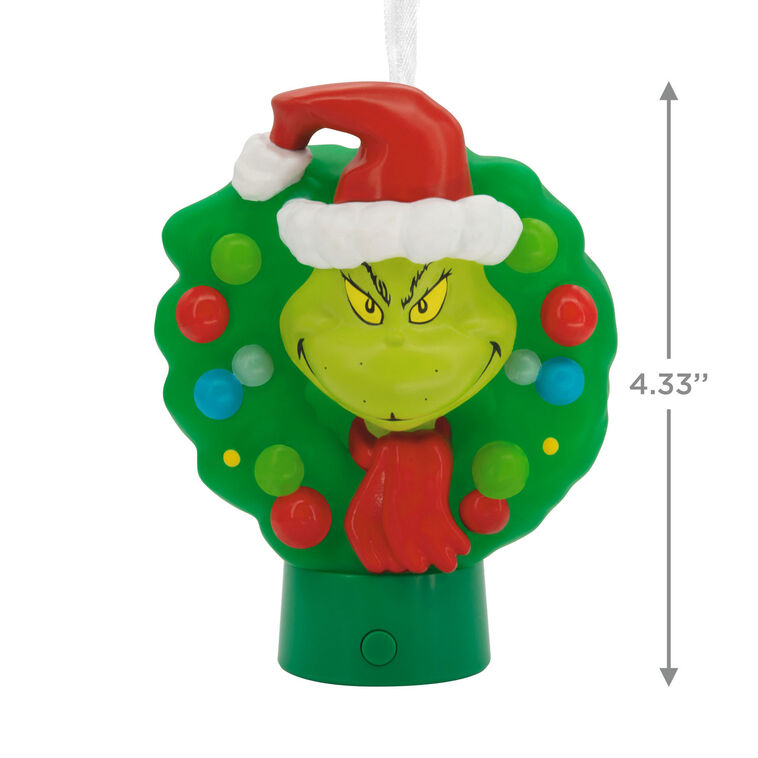  Dr. Seuss's How The Grinch Stole Christmas!™ Grinch In Wreath Hallmark Ornament With Light