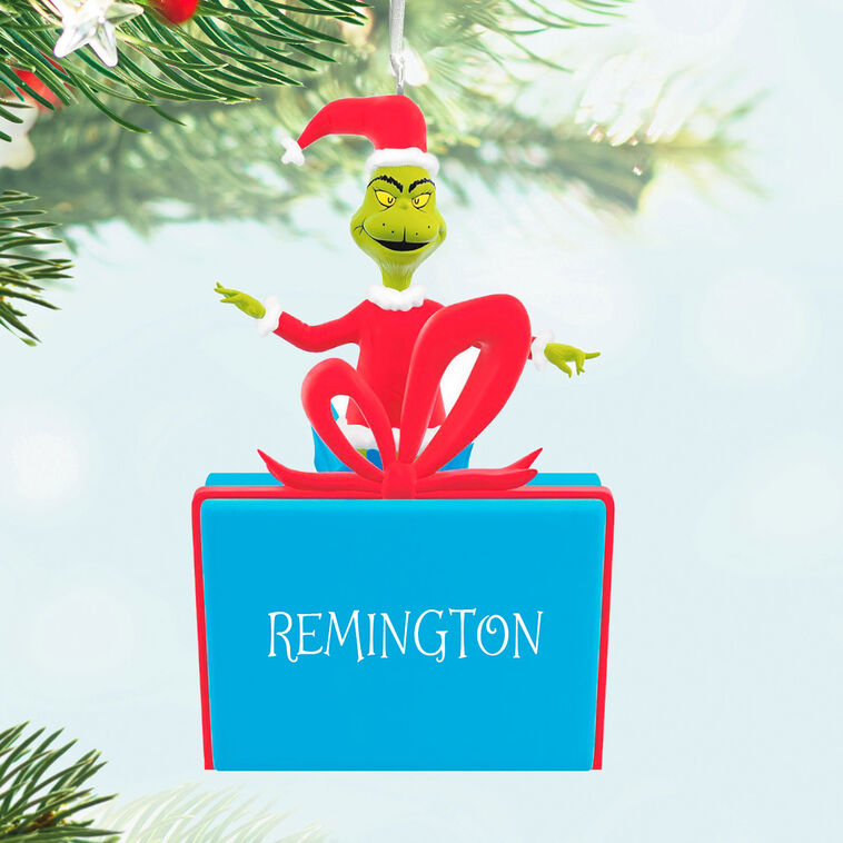 Hallmark Dr. Seuss's How The Grinch Stole Christmas!™ On Present Personalized Ornament, Custom Text