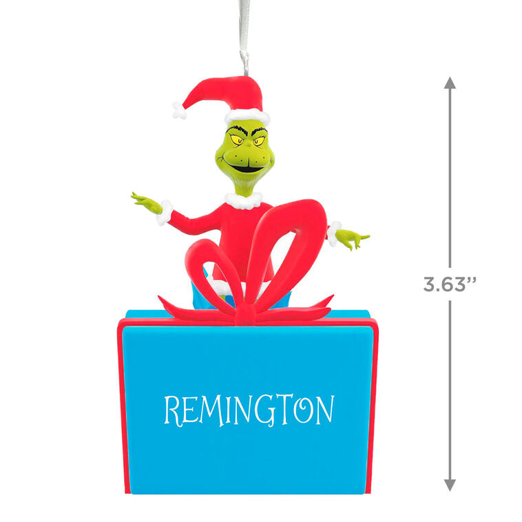 Hallmark Dr. Seuss's How The Grinch Stole Christmas!™ On Present Personalized Ornament, Custom Text