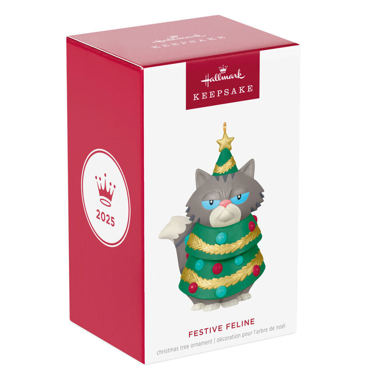 Hallmark Festive Feline Ornament
