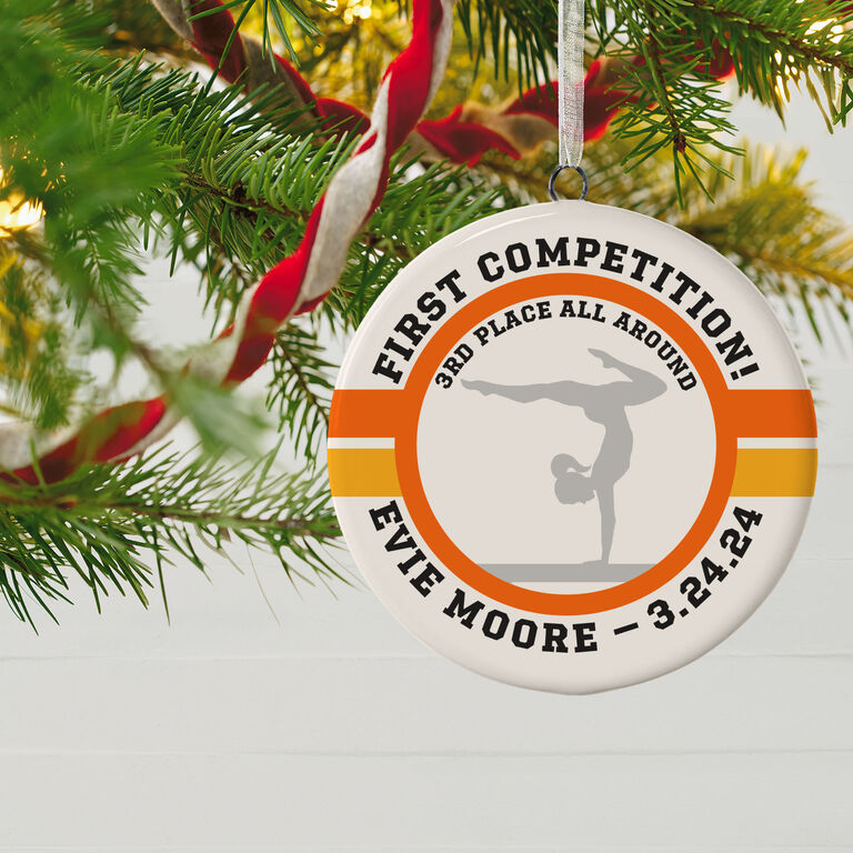  Gymnastics Ceramic Circle Personalized Ornament