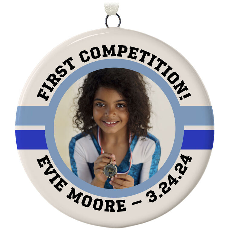  Gymnastics Ceramic Circle Personalized Photo Ornament