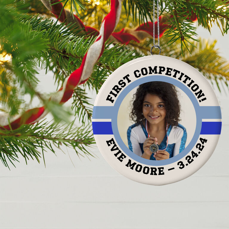  Gymnastics Ceramic Circle Personalized Photo Ornament